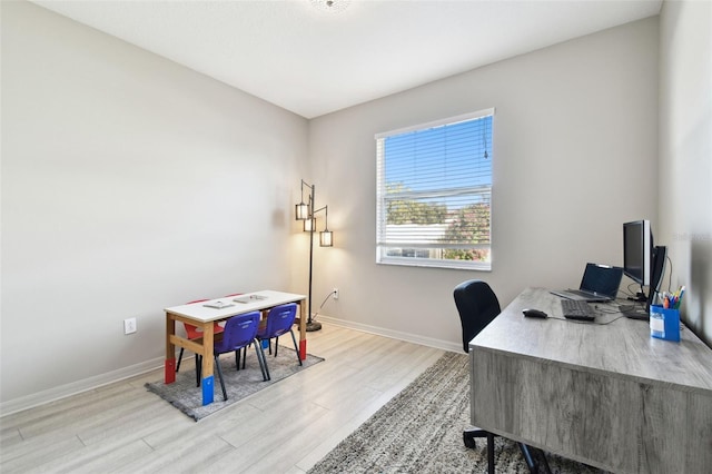 office featuring light hardwood / wood-style floors