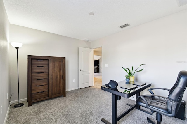 office featuring light colored carpet