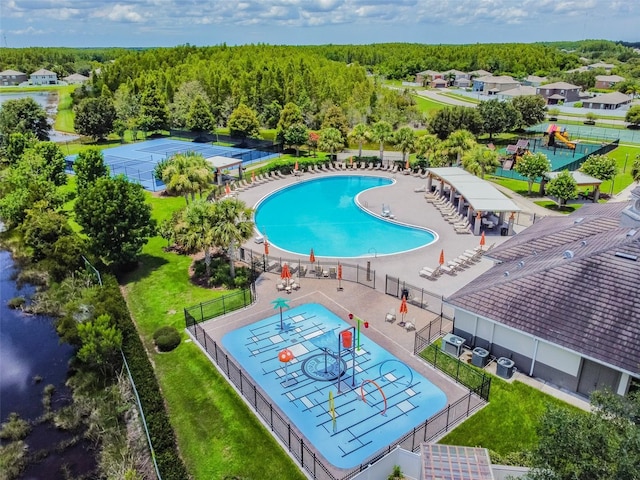 birds eye view of property