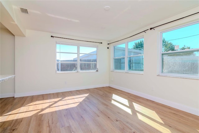 empty room featuring light hardwood / wood-style flooring