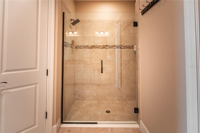 bathroom featuring walk in shower