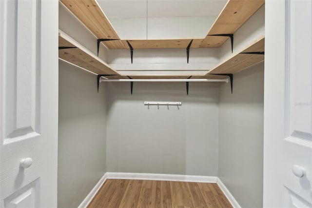 walk in closet featuring hardwood / wood-style floors