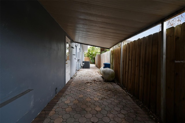 view of patio / terrace featuring central AC unit