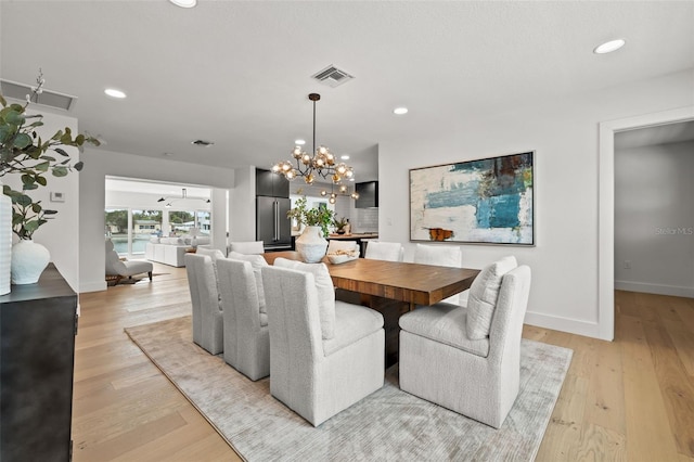 dining area featuring light hardwood / wood-style flooring