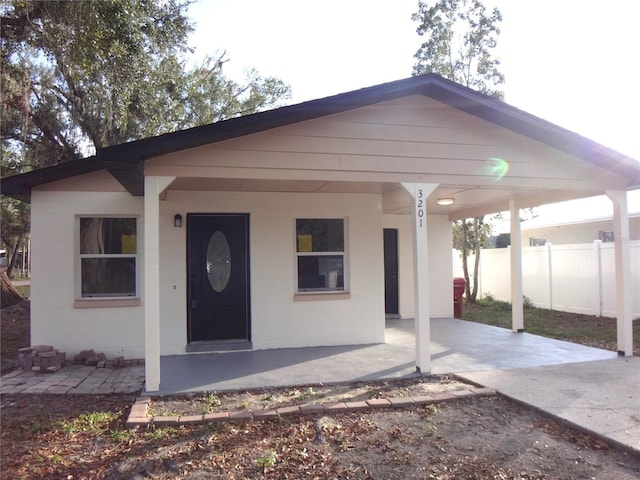 view of front of property with a porch