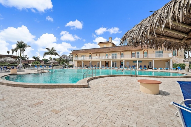 view of pool with a patio area