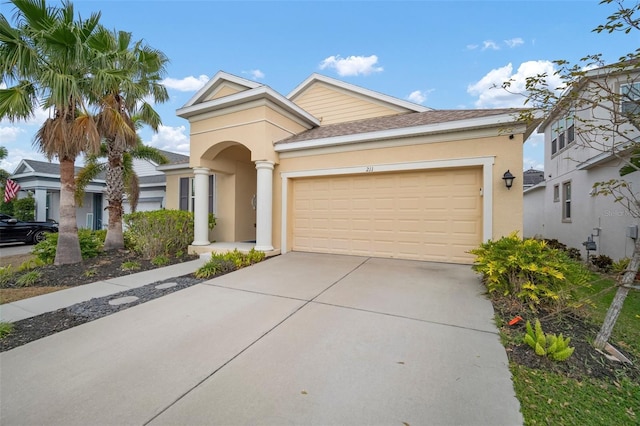 view of front of home featuring a garage