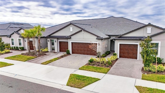 view of front of house with a garage