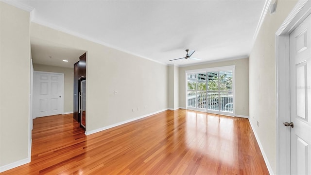 700 S Harbour Island Blvd Unit 226, Tampa, FL 33602 - spare room with crown molding, light wood finished floors, ceiling fan, and baseboards