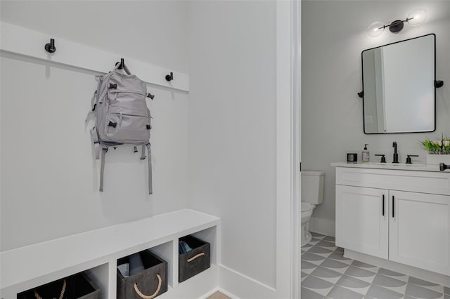 mudroom with sink