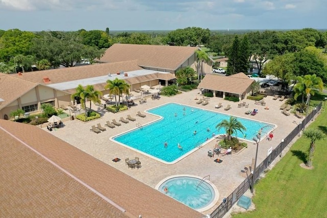 view of pool featuring a patio