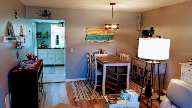 dining space featuring hardwood / wood-style flooring