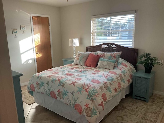 view of tiled bedroom