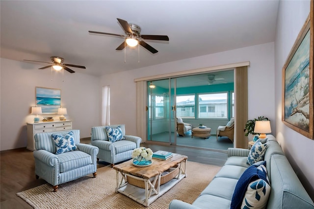 living room featuring hardwood / wood-style floors