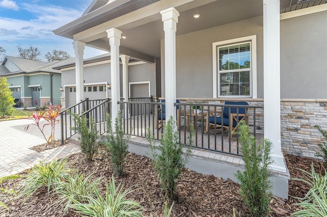 property entrance with a porch