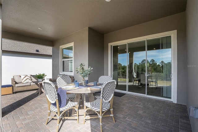 view of patio featuring an outdoor hangout area