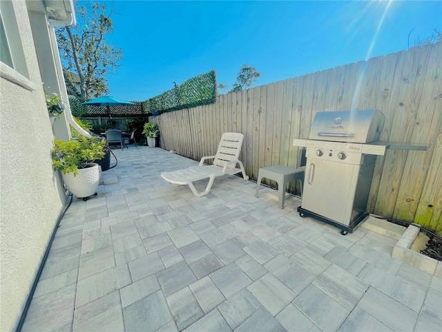 view of patio / terrace featuring grilling area