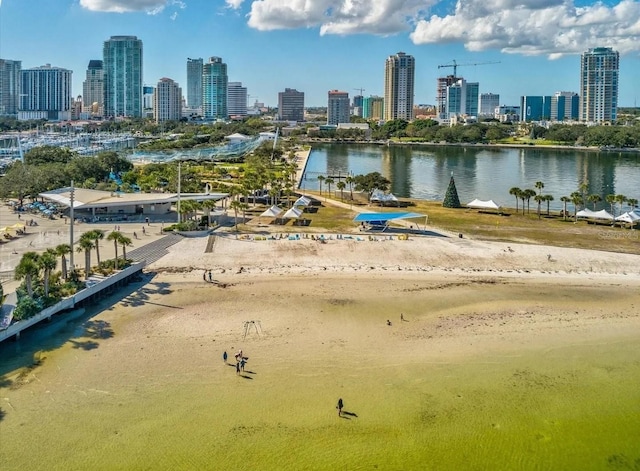 water view with a beach view