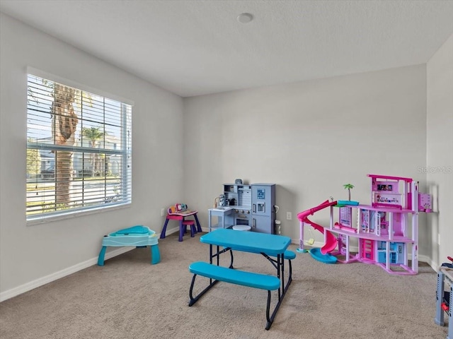 game room with carpet floors