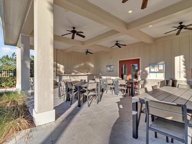 view of patio featuring french doors