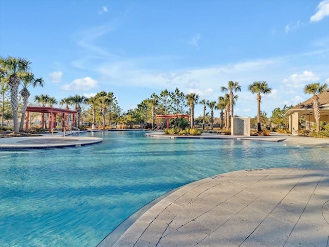 view of pool with a gazebo and a patio