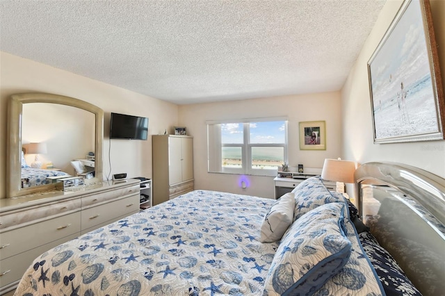 bedroom with a textured ceiling