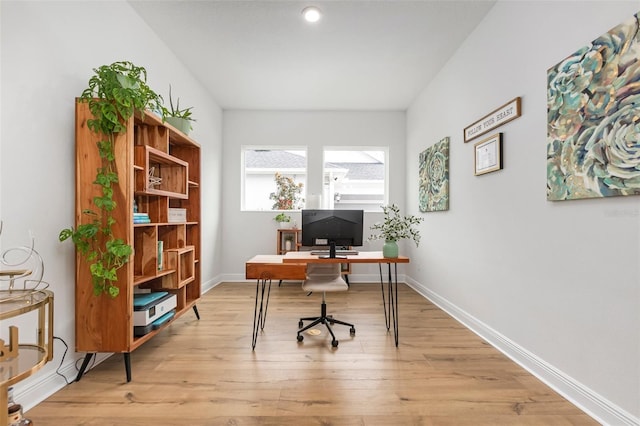 office featuring light hardwood / wood-style floors