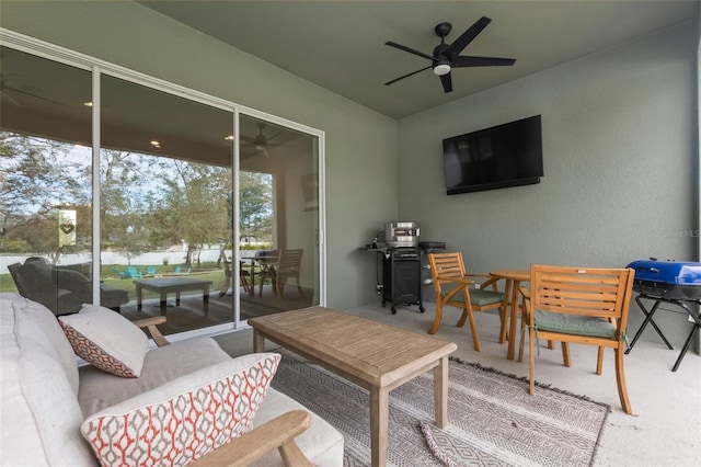 view of patio / terrace with ceiling fan