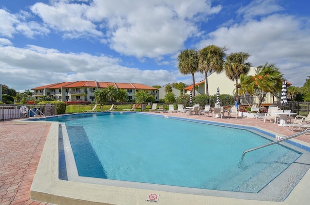 view of pool featuring a patio area