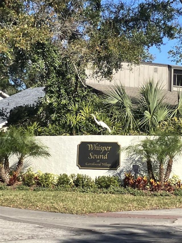 view of community sign