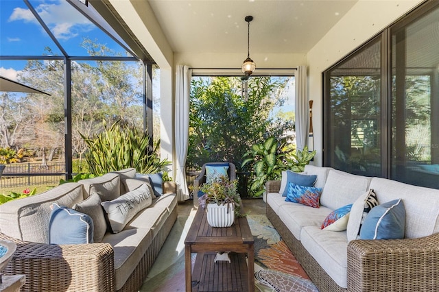 view of sunroom