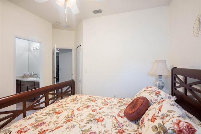 bedroom featuring connected bathroom