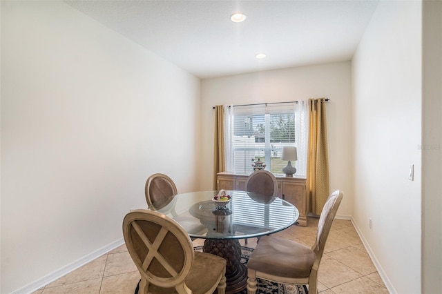 view of tiled dining room