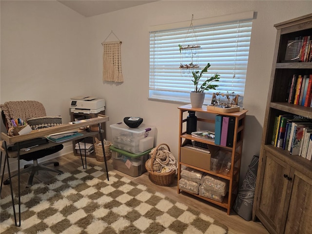 office featuring hardwood / wood-style flooring