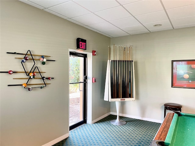 interior space featuring a paneled ceiling