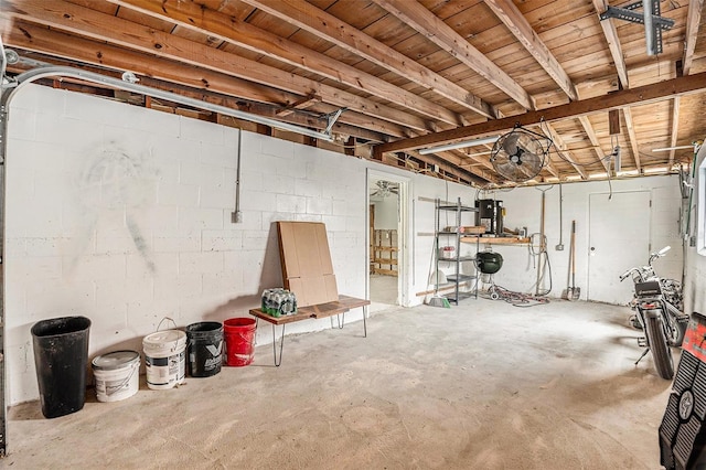 basement with water heater