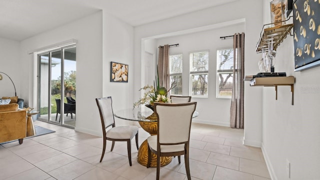 view of tiled dining area