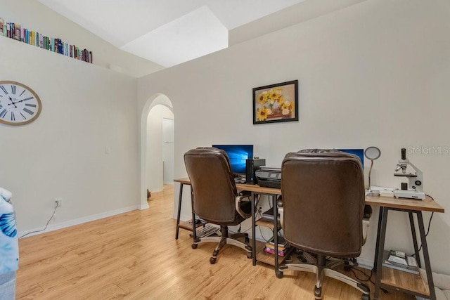 office featuring light hardwood / wood-style floors