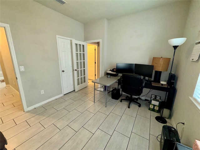 office space with french doors