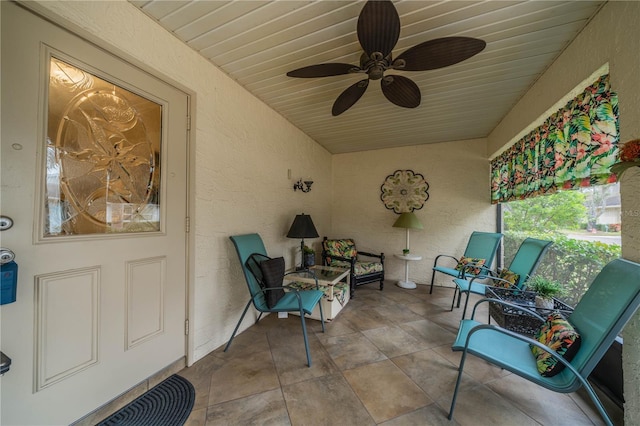 view of patio / terrace with ceiling fan