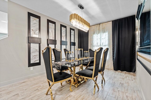 dining room with an inviting chandelier