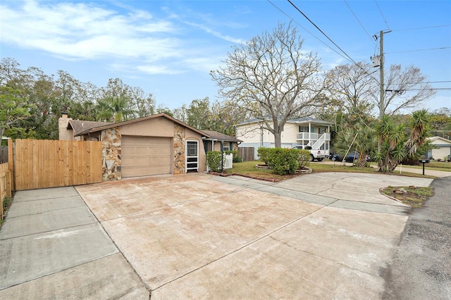 exterior space featuring a garage