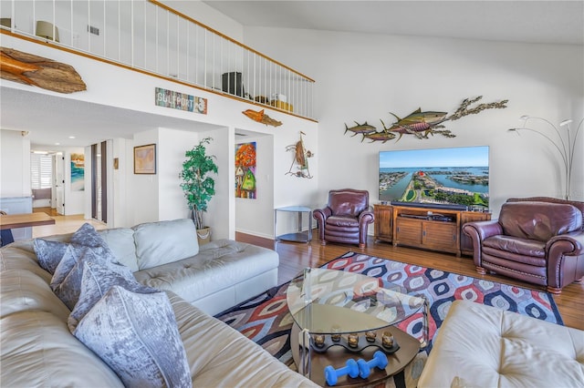 living room featuring hardwood / wood-style floors