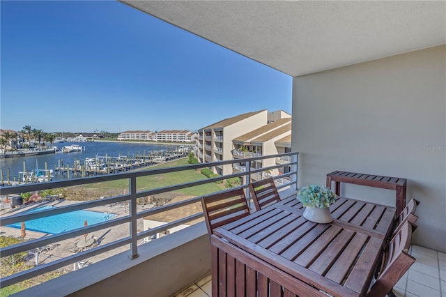 balcony with a water view