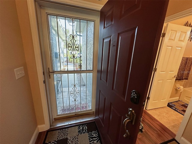 entryway featuring light hardwood / wood-style flooring