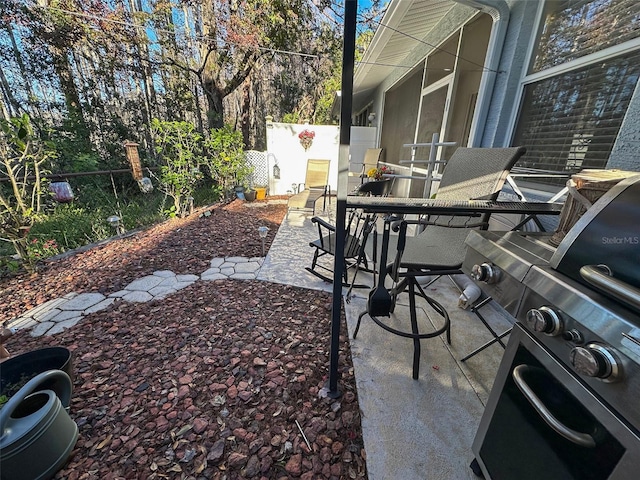 view of patio / terrace with a grill