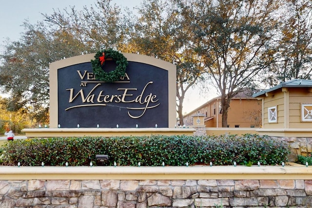 view of community sign