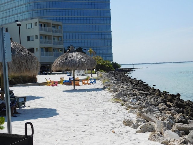 view of community featuring a water view