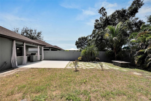 view of yard with area for grilling and a patio