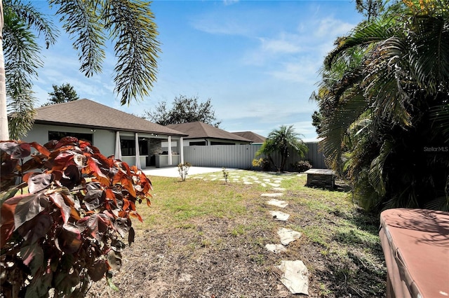 view of yard with a patio area